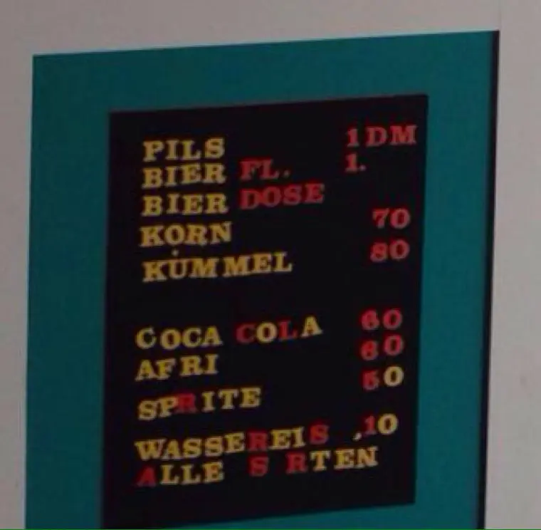 Die Preise, davon kann man Heute nur träumen.