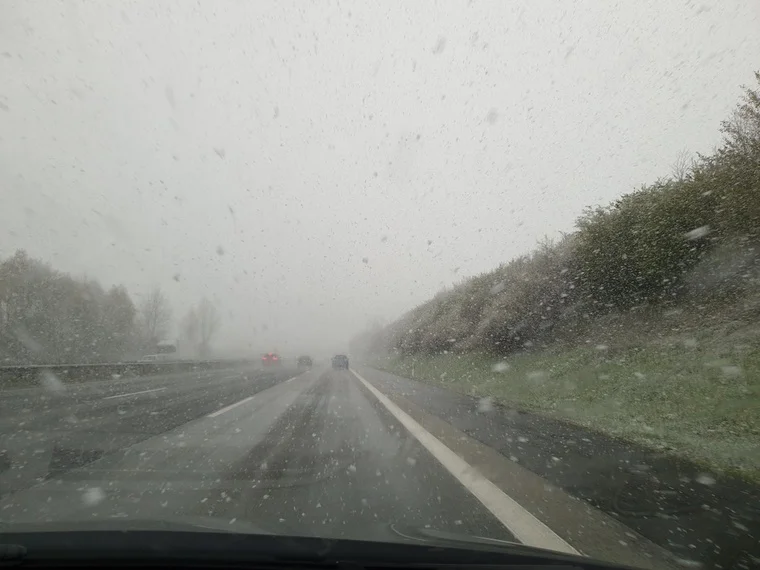 Schneeregen auf dem Heimweg