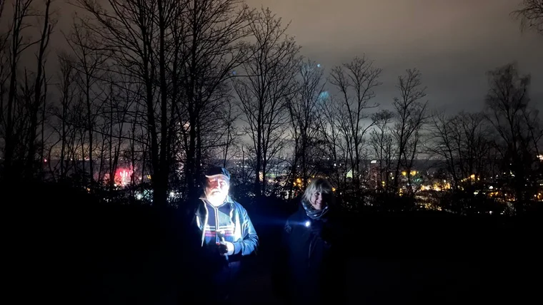 Winterliche Nacht auf der Halde